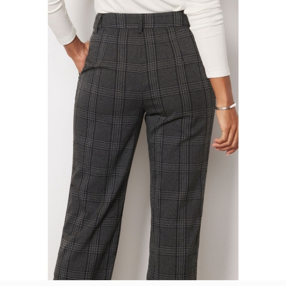 SANCTUARY Evereve Chcarcoal Plaid Soho Trouser Pant - Picture 2 of 8